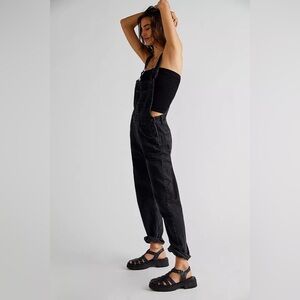 We The Free Black Denim Overalls